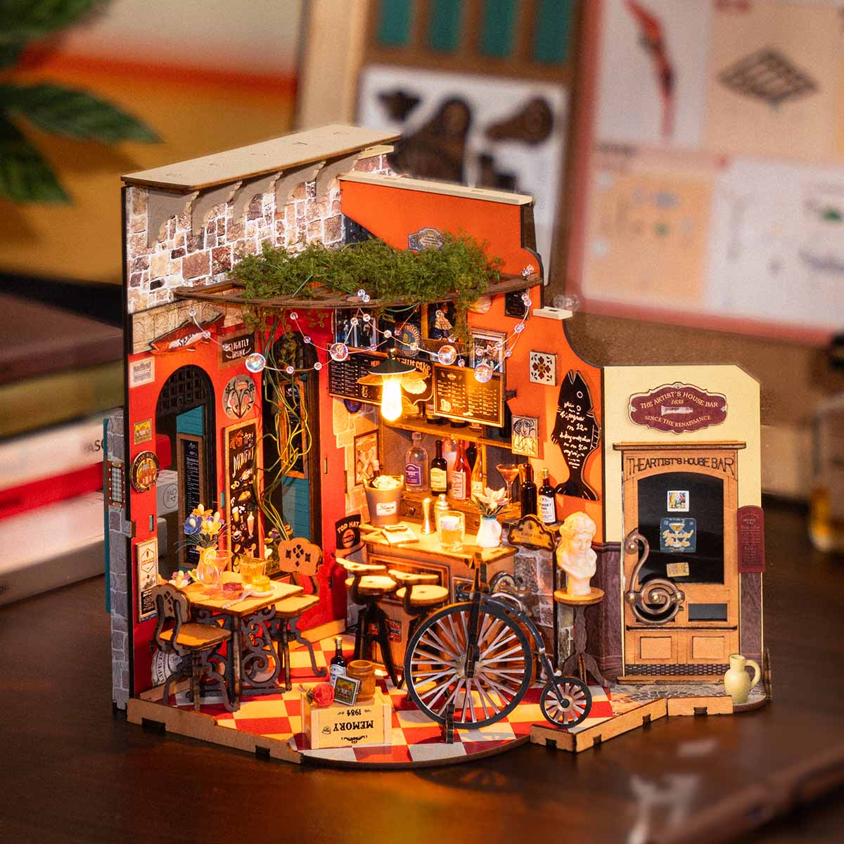Rolife Cheers Bar & Dining DIY Miniature House DG173 - Mô hình nhà gỗ tí hon tự lắp ráp - Rolife