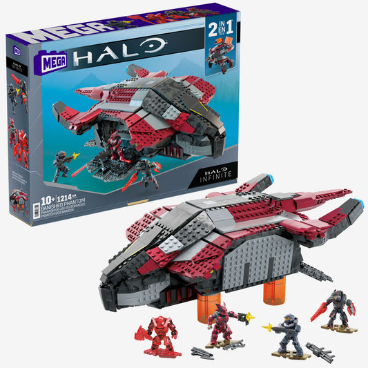 MEGA Halo Banished Phantom Building Set - Bộ Đồ Chơi Lắp Ráp Tàu Chiến 2-Trong-1 - MEGA HHC43