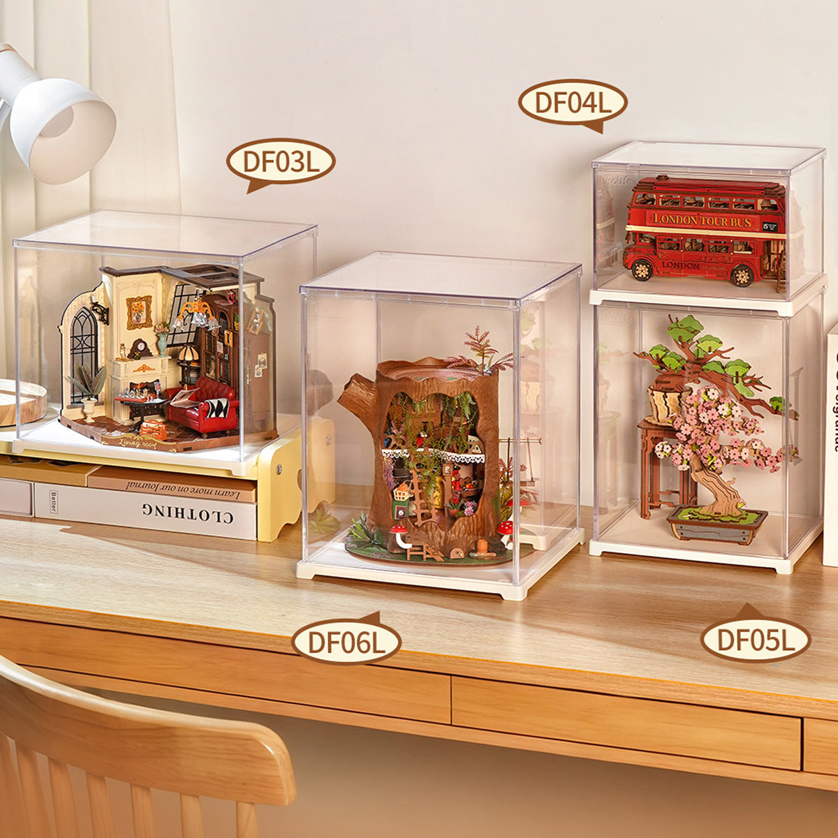 Rolife Clear Display Case Portrait Size M DF05L - Hộp trưng bày trong suốt cho Book Nook - Rolife