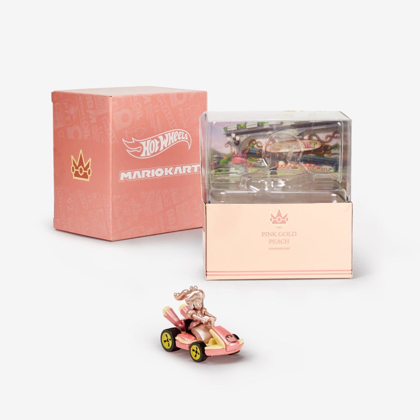 Hot Wheels Mario Kart Pink Gold Peach Collectible Vehicle - Xe Mô Hình Sưu Tầm - Mattel HGT99 - Hình ảnh chi tiết 2