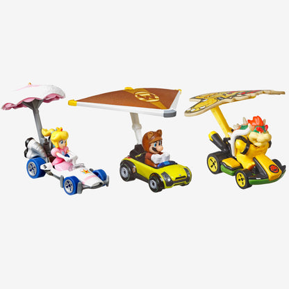 Hot Wheels MARIOKART Vehicle + Glider, Set of 3 - Bộ 3 Xe Mô Hình Mario Kart - Mattel - Góc nhìn khác 3