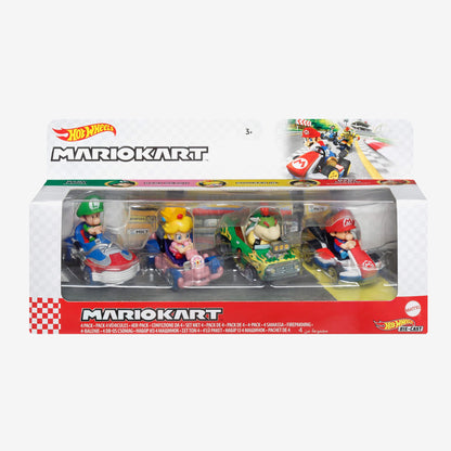 HOT WHEELS MARIOKART, 4 Pack with 1 Exclusive Kart - Bộ 4 Xe Mô Hình Kim Loại - Hot Wheels HDB25 - Góc nhìn khác 3