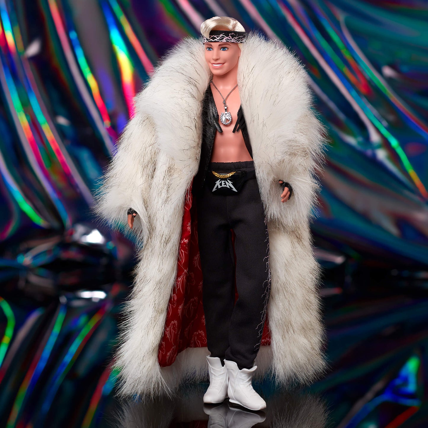 Ken Doll in Faux Fur Coat and Black Fringe Vest – Barbie The Movie - Búp Bê Sưu Tầm Cao Cấp Barbie Signature HRF31 - Góc nhìn khác 3