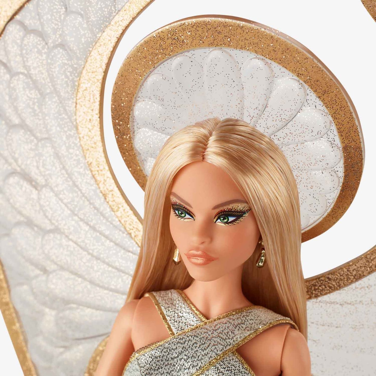 Bob Mackie Barbie Holiday Angel Doll - Búp Bê Barbie Sưu Tầm Cao Cấp Gold Label Barbie Signature - ảnh 2 - Figure