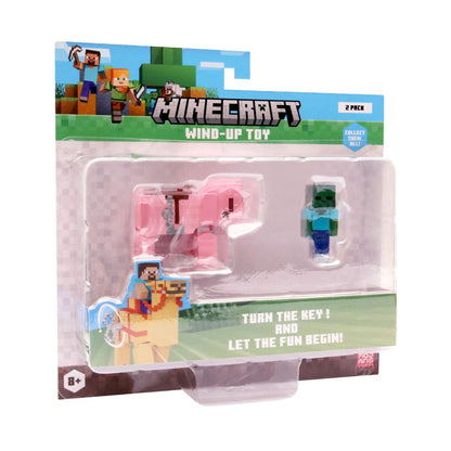 Minecraft Clockwork Baby Zombie Riding Pig Toy - Đồ chơi dây cót Baby Zombie cưỡi Heo - MINECRAFT PMI MC1014