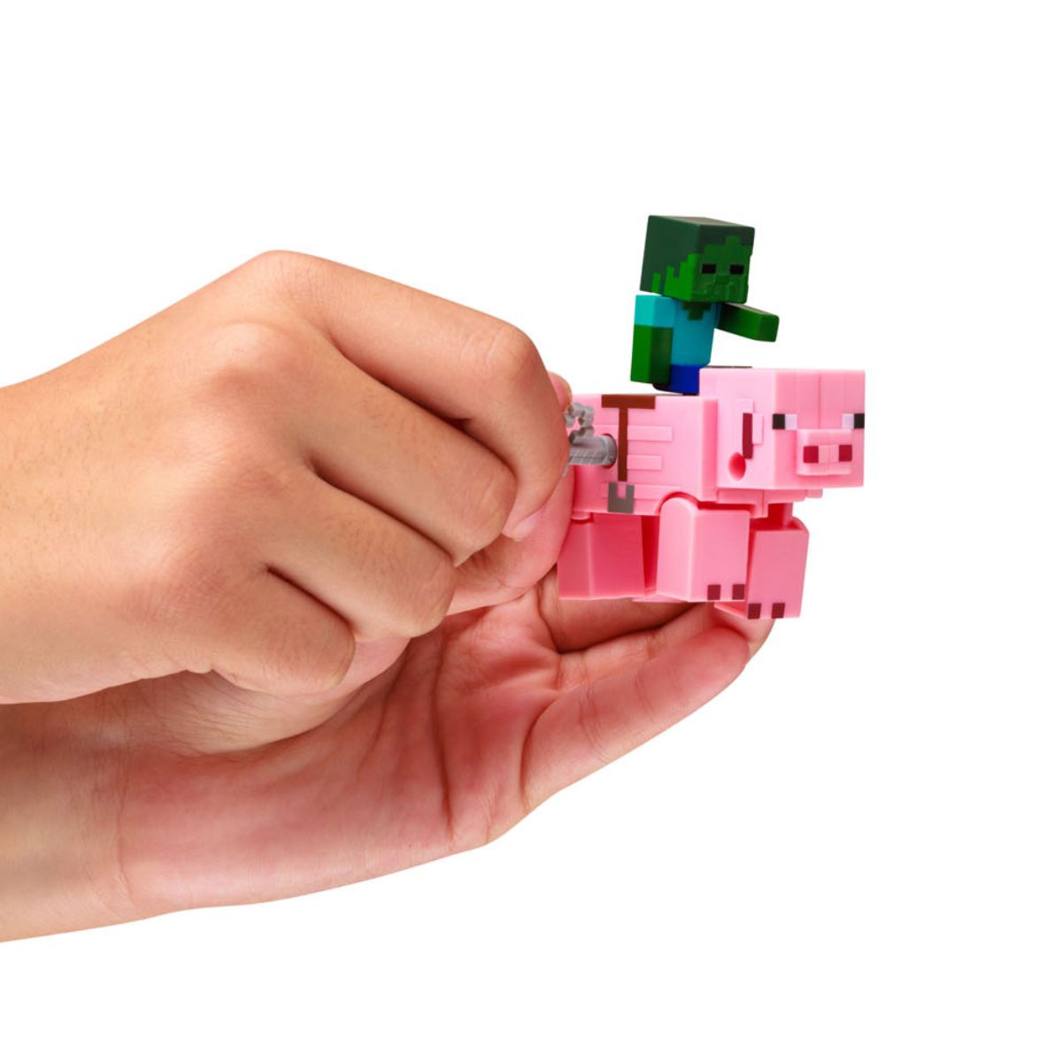 Minecraft Clockwork Baby Zombie Riding Pig Toy - Đồ chơi dây cót Baby Zombie cưỡi Heo - MINECRAFT PMI MC1014