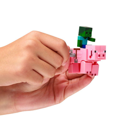 Minecraft Clockwork Baby Zombie Riding Pig Toy - Đồ chơi dây cót Baby Zombie cưỡi Heo - MINECRAFT PMI MC1014