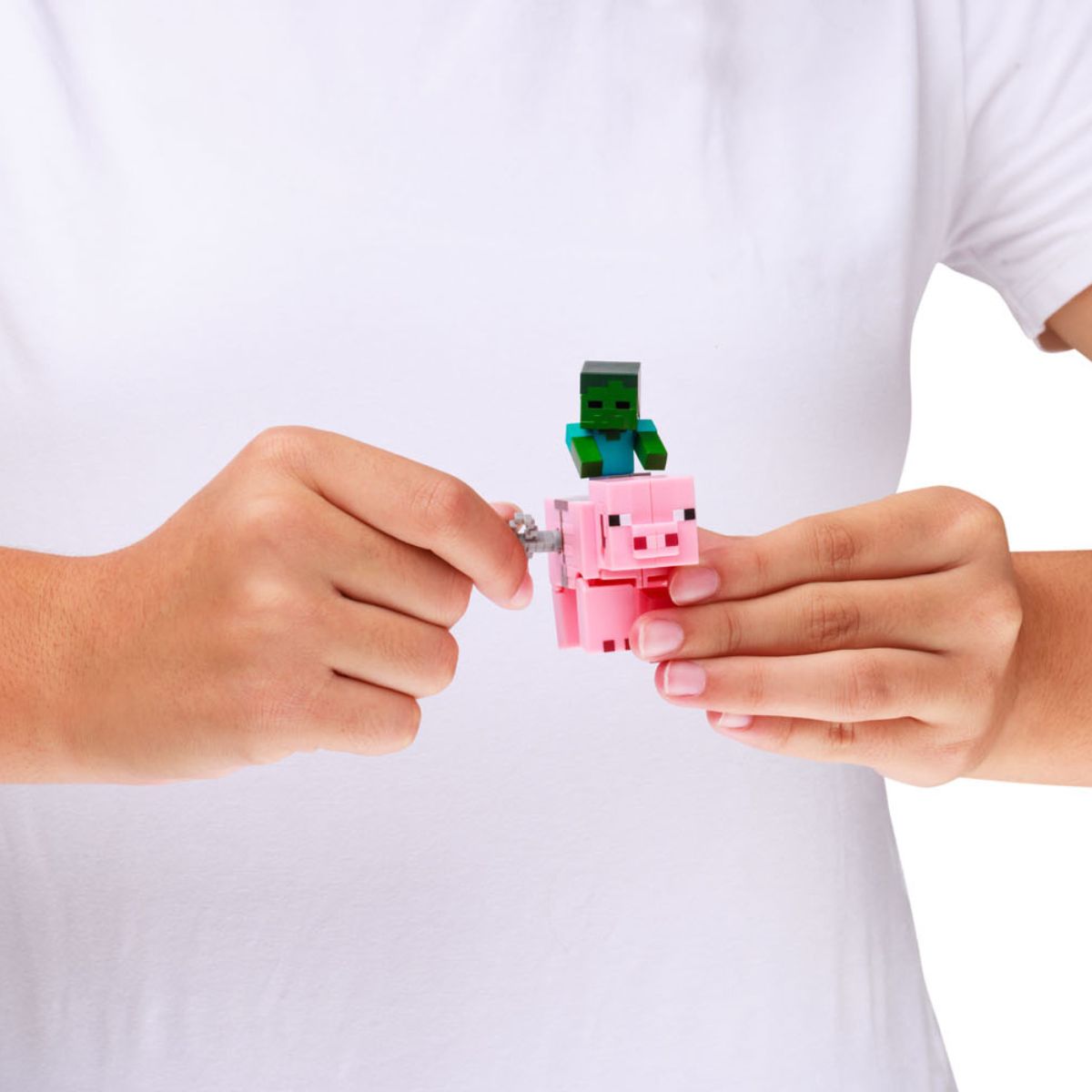 Minecraft Clockwork Baby Zombie Riding Pig Toy - Đồ chơi dây cót Baby Zombie cưỡi Heo - MINECRAFT PMI MC1014