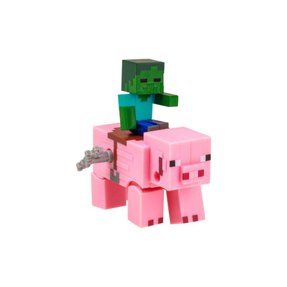 Minecraft Clockwork Baby Zombie Riding Pig Toy - Đồ chơi dây cót Baby Zombie cưỡi Heo - MINECRAFT PMI MC1014