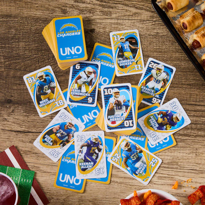 UNO Fandom NFL Los Angeles Chargers Game Deck - Bộ Bài Thẻ Bài Sưu Tầm Mattel - Hình ảnh bổ sung 5