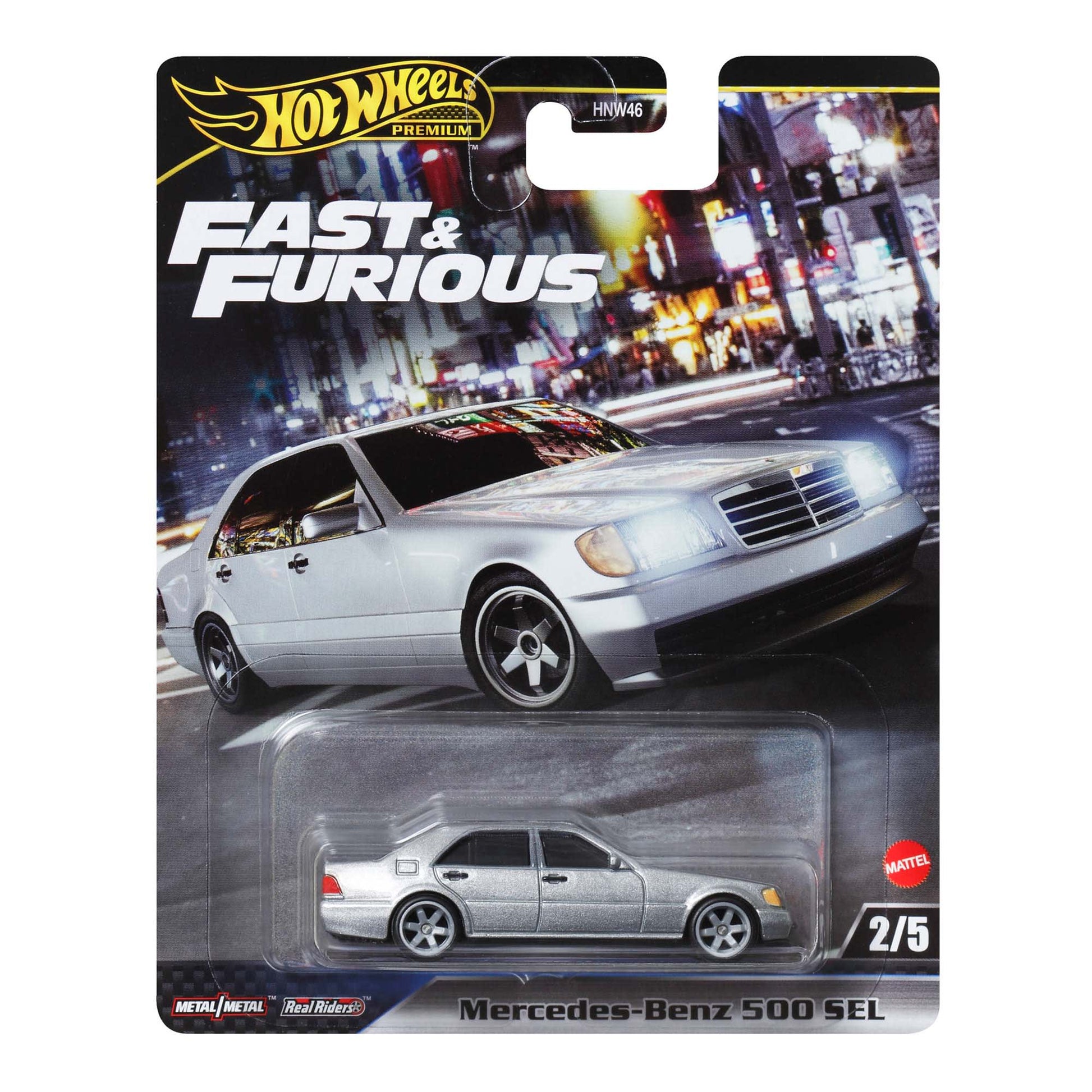 Hot Wheels Premium Fast & Furious Mercedes Benz 500 SEL Xe Mô Hình Kim Loại 1:64 Mattel - Hình ảnh sản phẩm