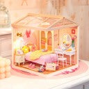 Rolife Lovely Pink Bedroom DIY Miniature House DW016 - Mô hình nhà gỗ tí hon tự lắp ráp - Rolife