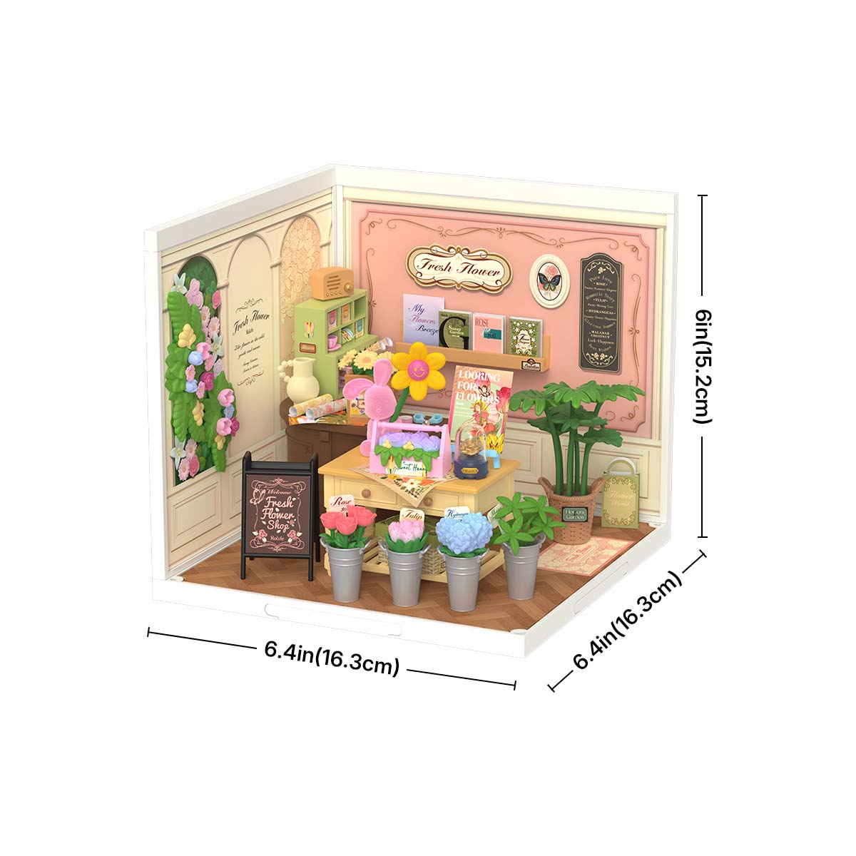 Rolife Fresh Flower Shop DIY Miniature House DW017B - Mô hình nhà búp bê tự lắp ráp - Rolife Super Creator