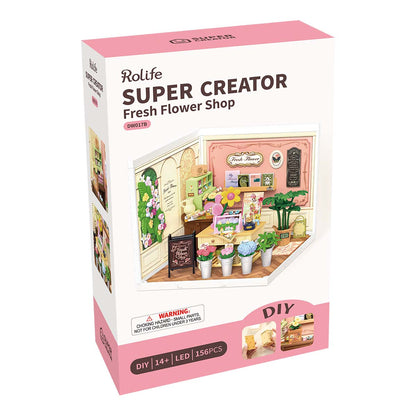 Rolife Fresh Flower Shop DIY Miniature House DW017B - Mô hình nhà búp bê tự lắp ráp - Rolife Super Creator