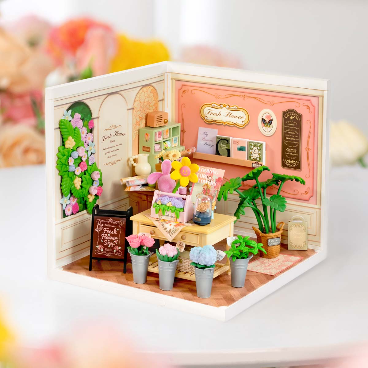 Rolife Fresh Flower Shop DIY Miniature House DW017B - Mô hình nhà búp bê tự lắp ráp - Rolife Super Creator