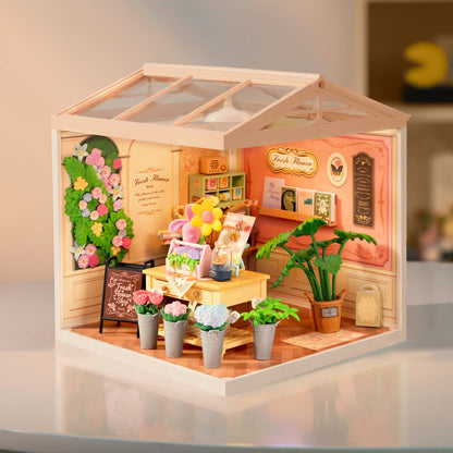 Rolife Fresh Flower Shop DIY Miniature House DW017B - Mô hình nhà búp bê tự lắp ráp - Rolife Super Creator