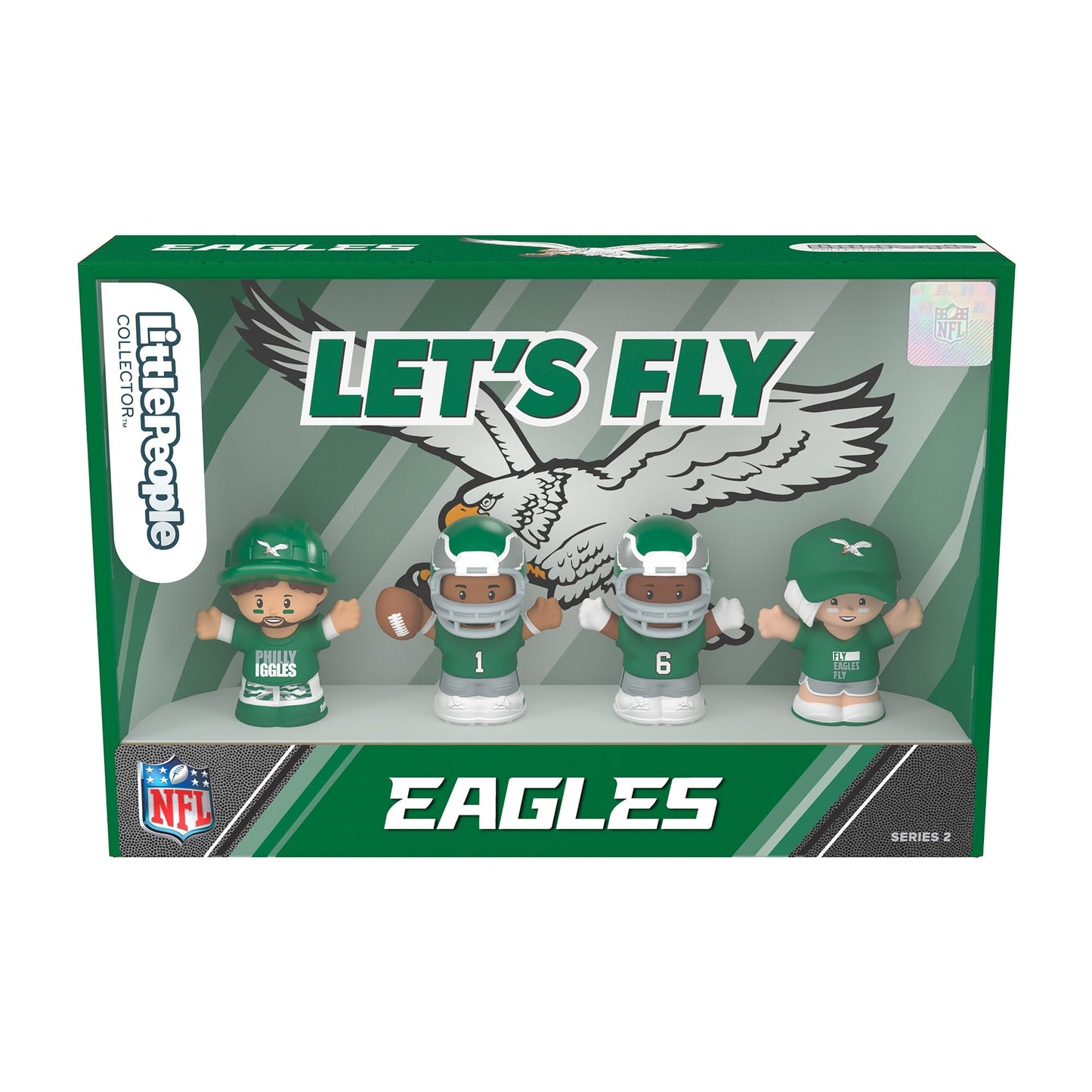 Little People Collector Philadelphia Eagles Alternate Jersey Figure Set - Bộ Mô Hình Cầu Thủ NFL Sưu Tầm - Mattel - Hình ảnh bổ sung 6
