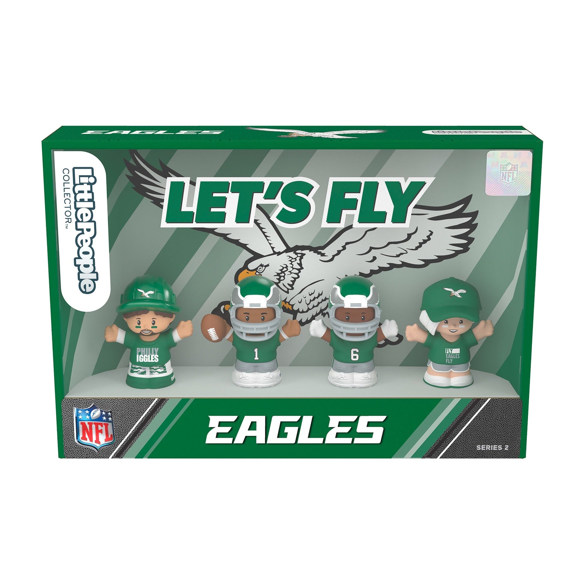 Little People Collector Philadelphia Eagles Alternate Jersey Figure Set - Bộ Mô Hình Cầu Thủ NFL Sưu Tầm - Mattel - Hình ảnh bổ sung 6