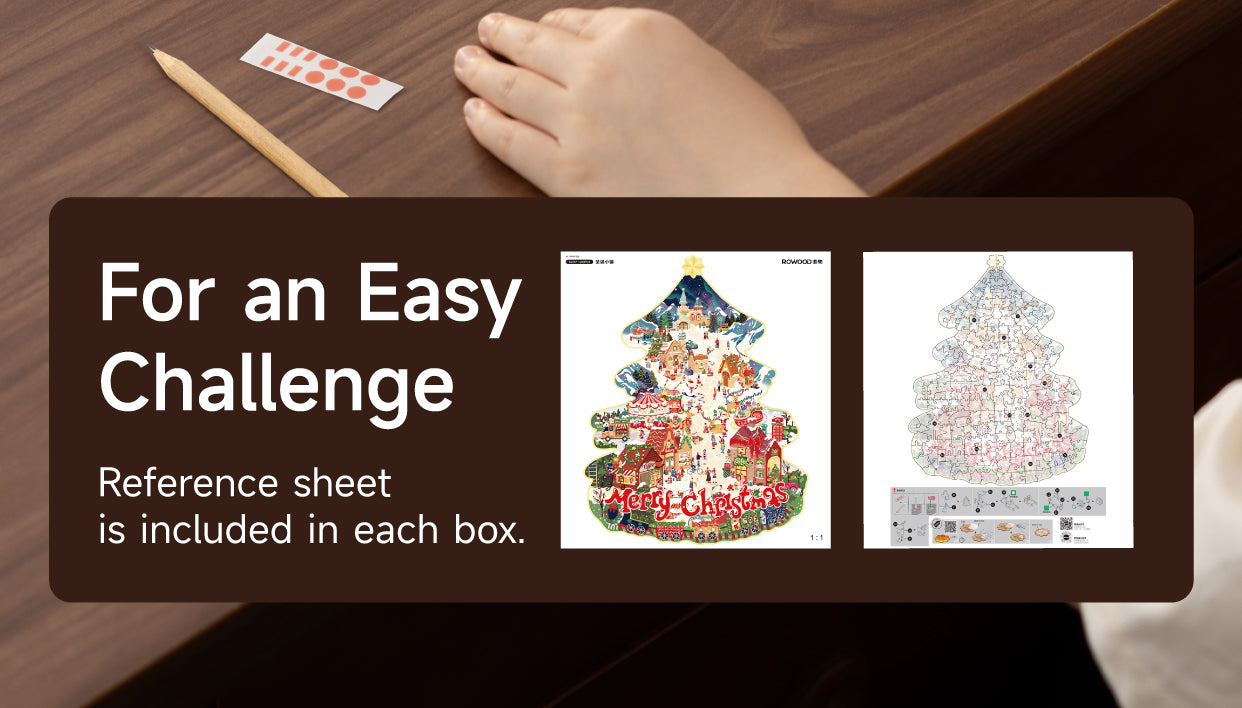 Rowood Christmas Town Wooden Jigsaw Puzzle TA007 - Xếp hình gỗ 3D trí tuệ - Rolife