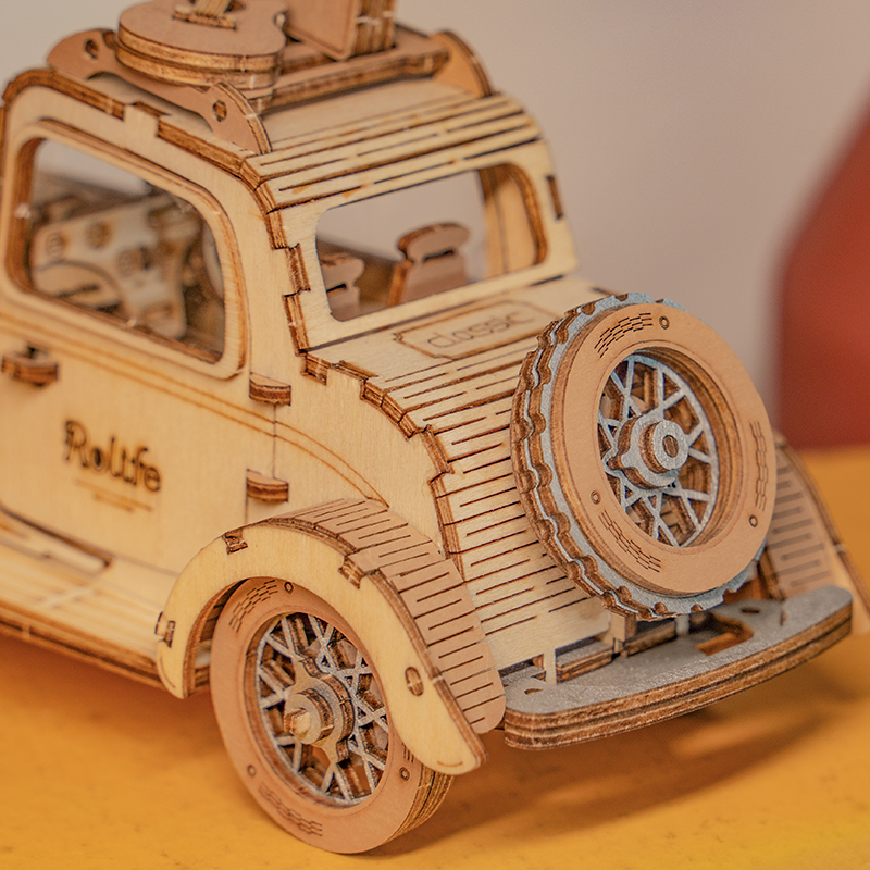 Rolife Modern 3D Wooden Puzzle - Vintage Car TG504 - Mô hình lắp ráp gỗ 3D xe hơi cổ điển - Rolife