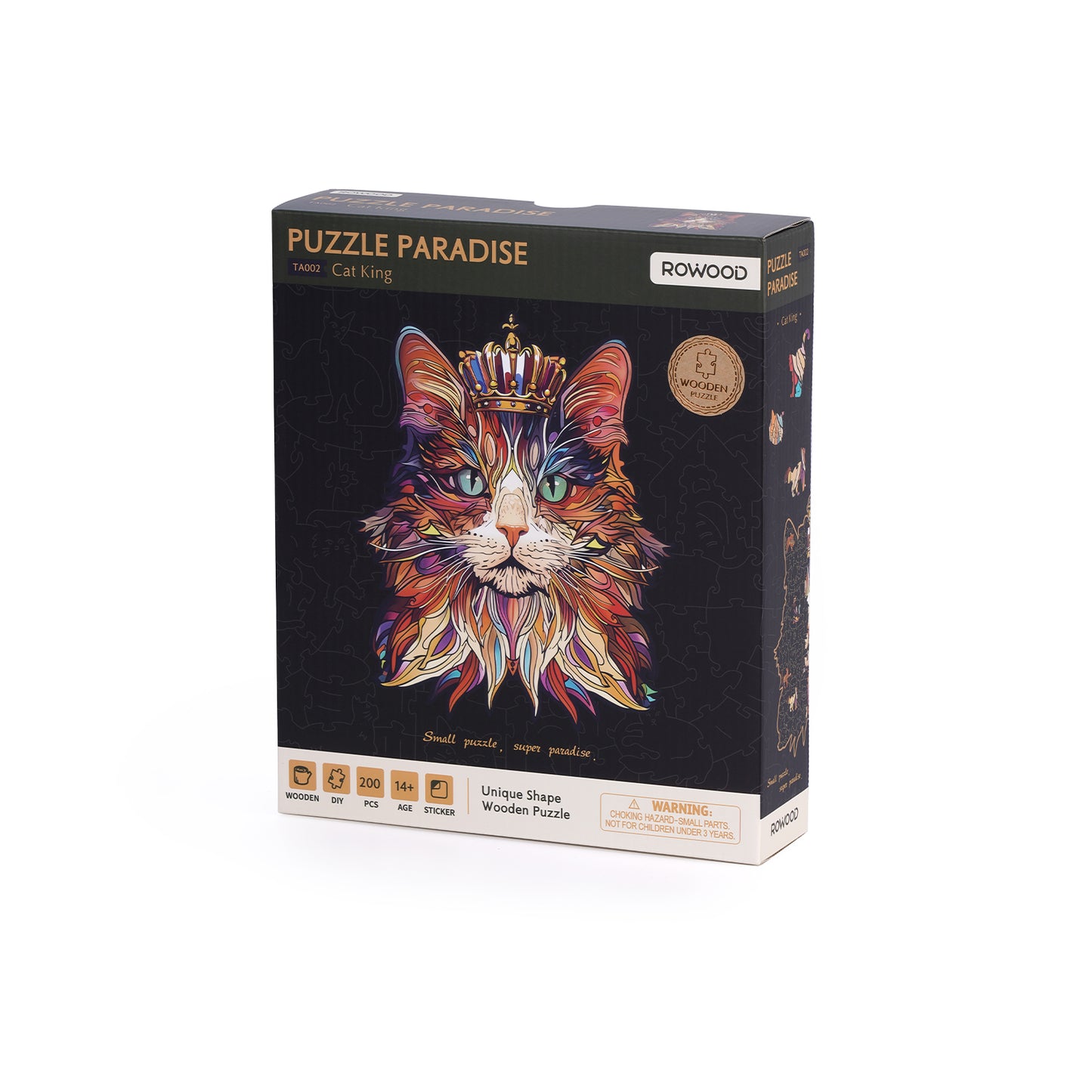 Rowood Wooden Jigsaw Puzzle - Cat King TA002 - Bộ xếp hình gỗ 200 mảnh - Rolife