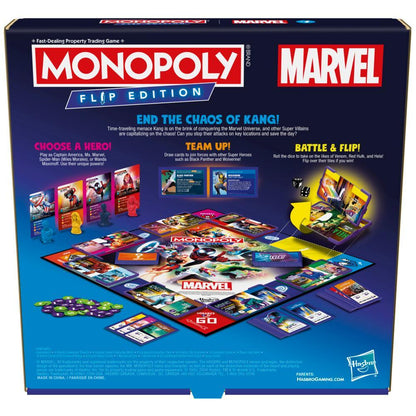 Cờ Tỷ Phú Monopoly Flip Edition: Marvel Board Game cho 2-4 người chơi, 8+