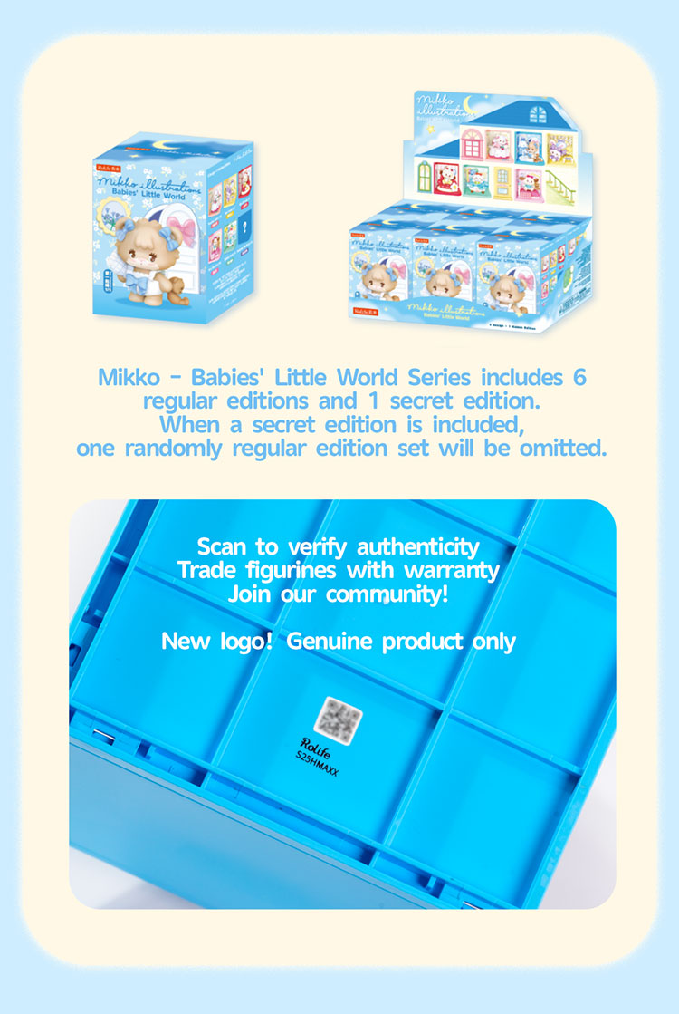 Rolife Mikko Babies Blind Box - Mô hình nhân vật Art Toy bất ngờ - Rolife