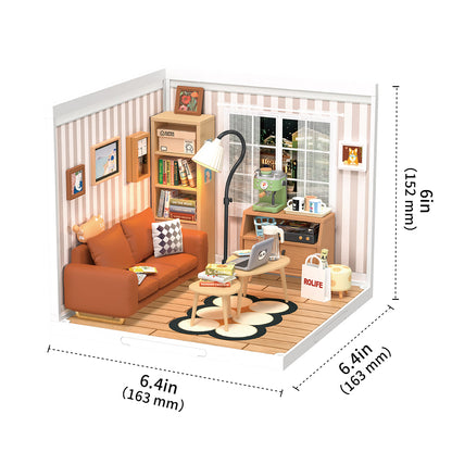 Rolife Plastic Miniature House - Cozy Living Lounge DW007 - Mô hình nhà búp bê nhựa lắp ráp DIY