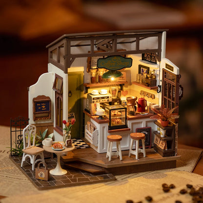 Rolife Flavory Cafe DIY Miniature House Kit DG162 - Mô hình nhà gỗ DIY quán cà phê cổ điển - Rolife