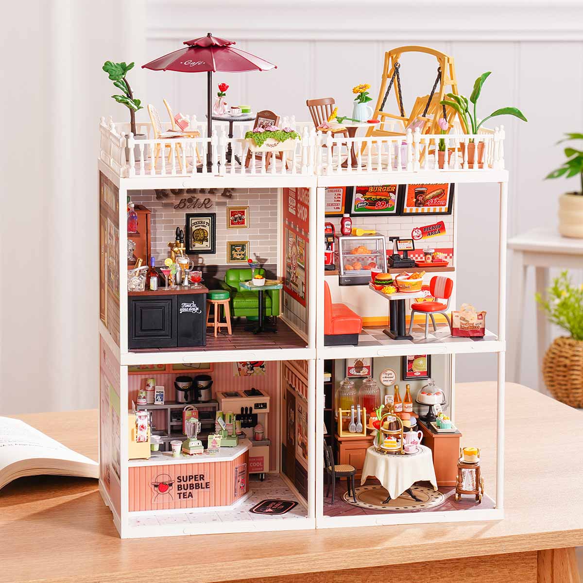 Rolife Super Creator 4-in-1 DIY House - Four Grid Display Layout - Mô hình nhà búp bê lắp ráp - Rolife