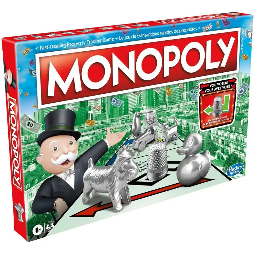 Monopoly Board Game, Classic Game with Storage Tray and Larger Tokens - Cờ Tỷ Phú Phiên Bản Kinh Điển - Hasbro