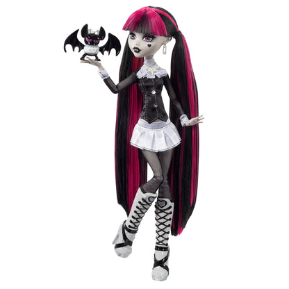 Monster High Reel Drama Draculaura Doll - Búp Bê Sưu Tầm Phim Kinh Dị Đen Trắng Mattel - Hình ảnh sản phẩm