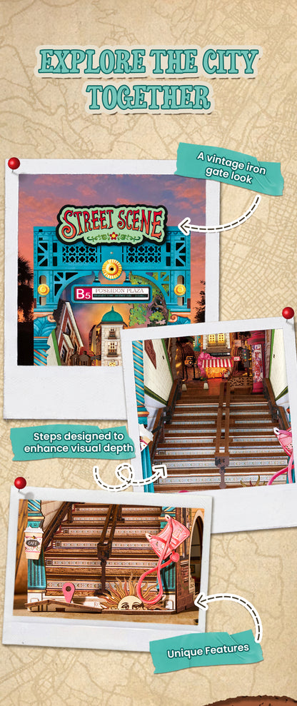 Rolife DIY Book Nook - Street Scene TGB13 - Mô hình gỗ 3D lắp ráp thủ công - Rolife