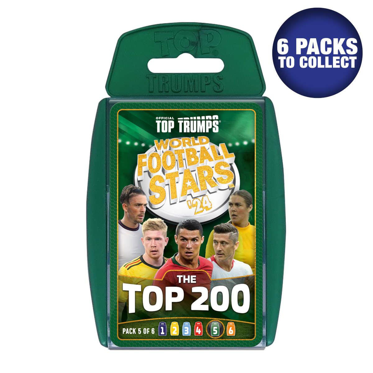 World Football Stars Top 200 - Pack 5 Top Trumps Card Game - Thẻ bài bóng đá sưu tầm - Winning Moves - Hình ảnh sản phẩm