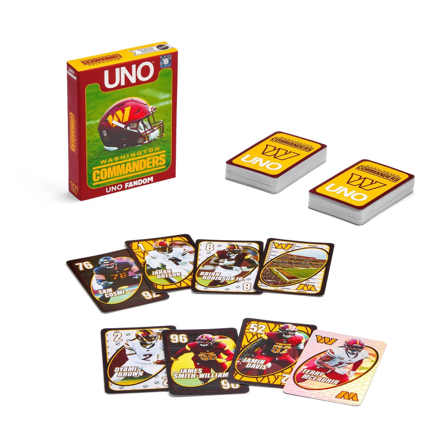 UNO Fandom NFL Washington Commanders Game Deck - Bộ Bài Thẻ Bài Thể Thao NFL Mattel JDK13 - Hình ảnh sản phẩm