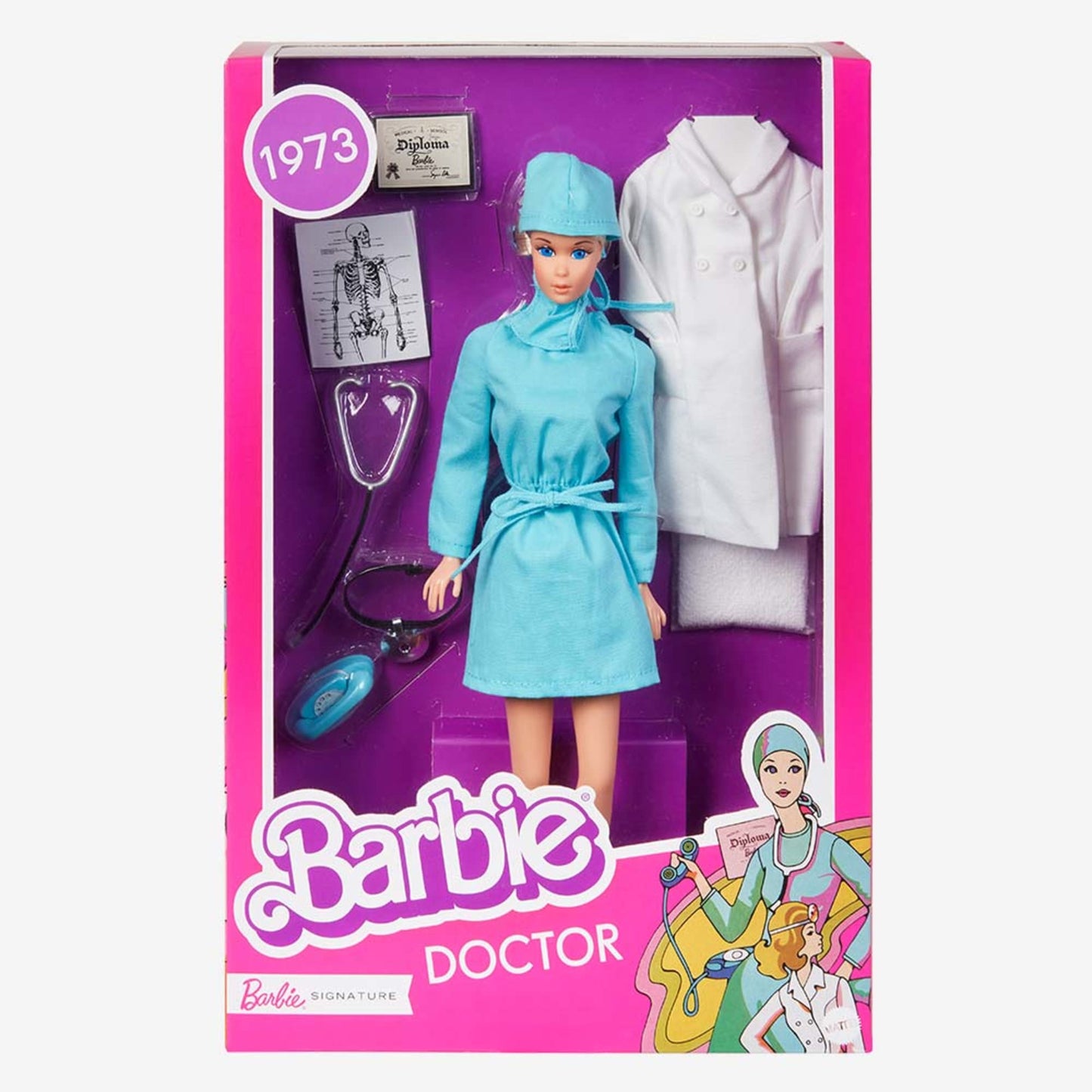 Barbie 1973 Doctor Doll Búp Bê Bác Sĩ Sưu Tầm Cao Cấp Mattel Signature - Hình ảnh bổ sung 6