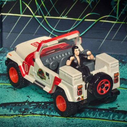 Hot Wheels Jurassic Park Jeep Wrangler & Dr. Ian Malcolm - Mô Hình Xe Sắt & Nhân Vật Sưu Tầm Mattel - Hình ảnh chi tiết 2