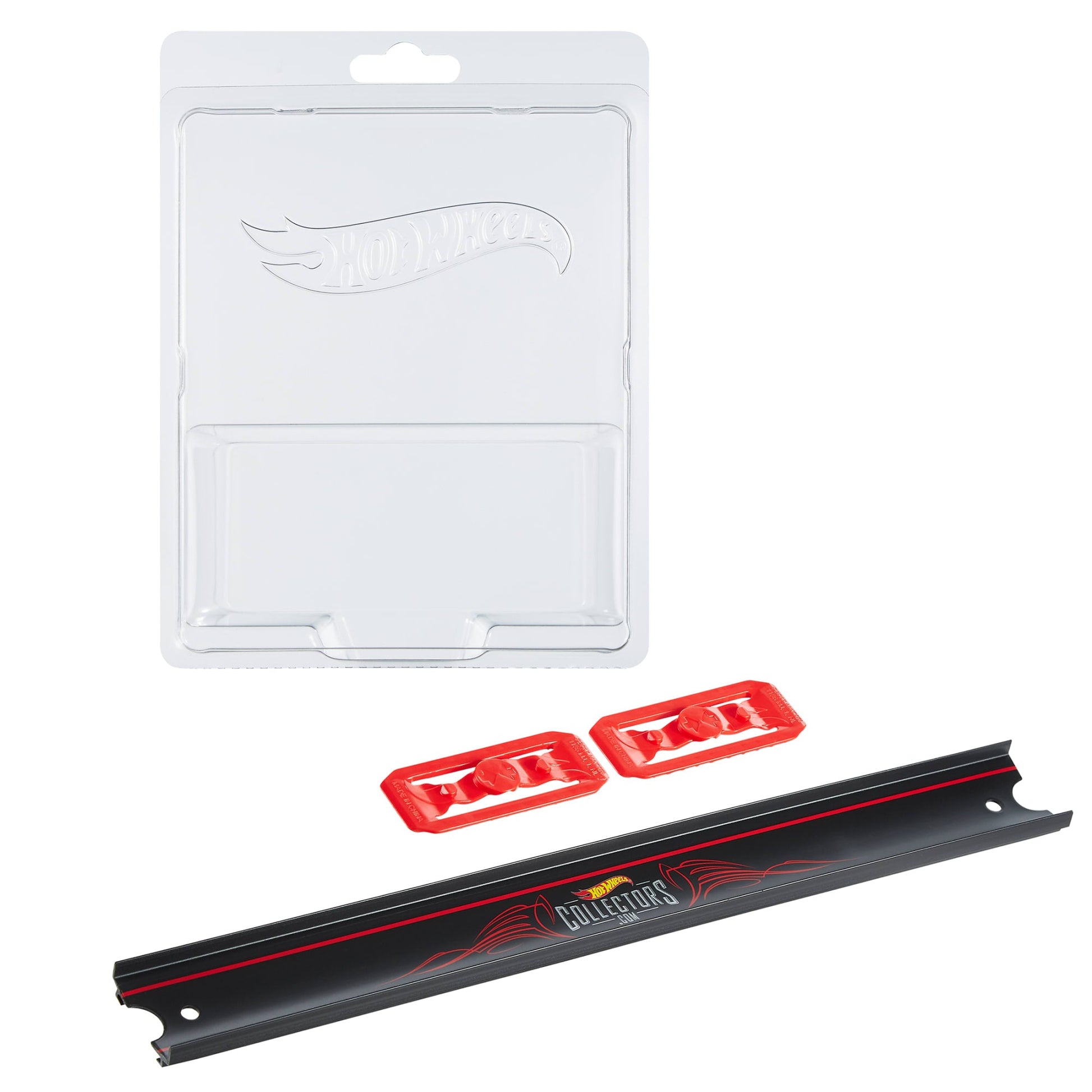 Hot Wheels Elite 64 Clamshell & Track Pack - Bộ 10 Hộp Bảo Vệ Card và Đường Đua - Mattel HMY20 - Hình ảnh sản phẩm
