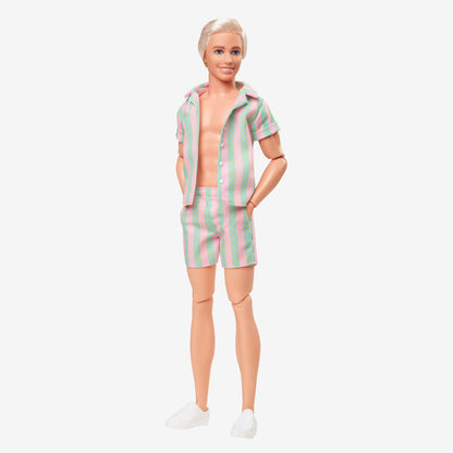 Ken Doll Wearing Pastel Striped Beach Matching Set – Barbie The Movie - Búp bê mô hình sưu tầm - Mattel HPJ97 - Hình ảnh bổ sung 5