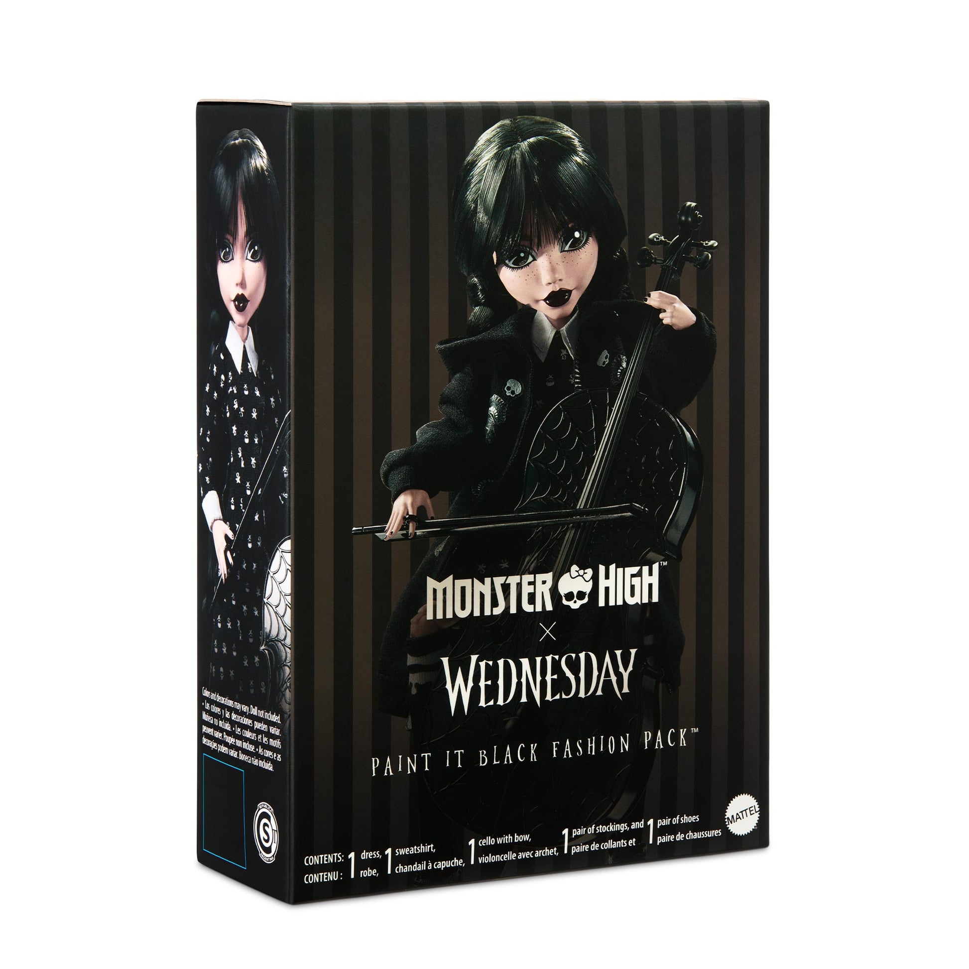 Mattel Creations Exclusive Paint It Black Fashion Pack - Bộ Phụ Kiện Thời Trang Búp Bê Monster High x Wednesday - Hình ảnh chi tiết 2