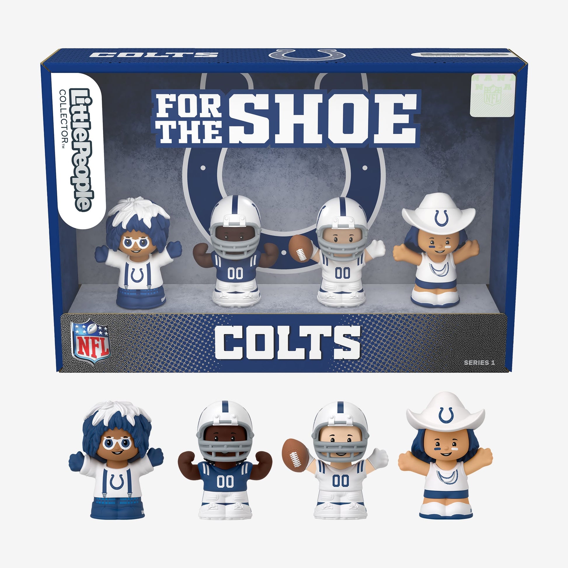 Little People Collector x NFL Indianapolis Colts Set - Bộ Nhân Vật Sưu Tầm Bóng Bầu Dục Mỹ - Mattel HNJ45 - Góc nhìn khác 3