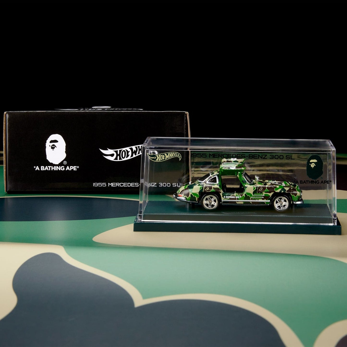 BAPE Hot Wheels 1955 Mercedes-Benz 300 SL - Mô Hình Xe Đồ Chơi Sưu Tầm - Mattel Mattel Creations - ảnh 1 - Mô hình xe hơi