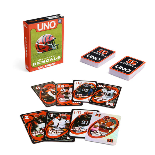 UNO Fandom NFL Cincinnati Bengals Game Deck - Bộ Bài Thẻ Thể Thao Mỹ - Mattel JDK15 - Hình ảnh sản phẩm