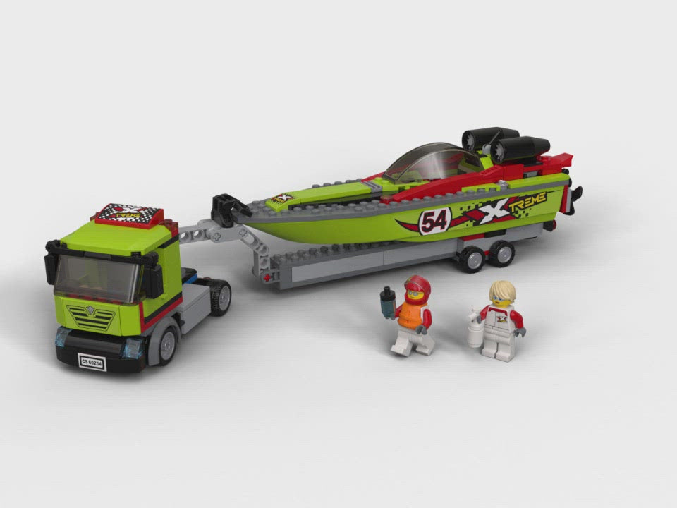 LEGO® City Race Boat Transporter Xe Tải Vận Chuyển Và Thuyền Đua LEGO 60254 - Hình ảnh chi tiết 2