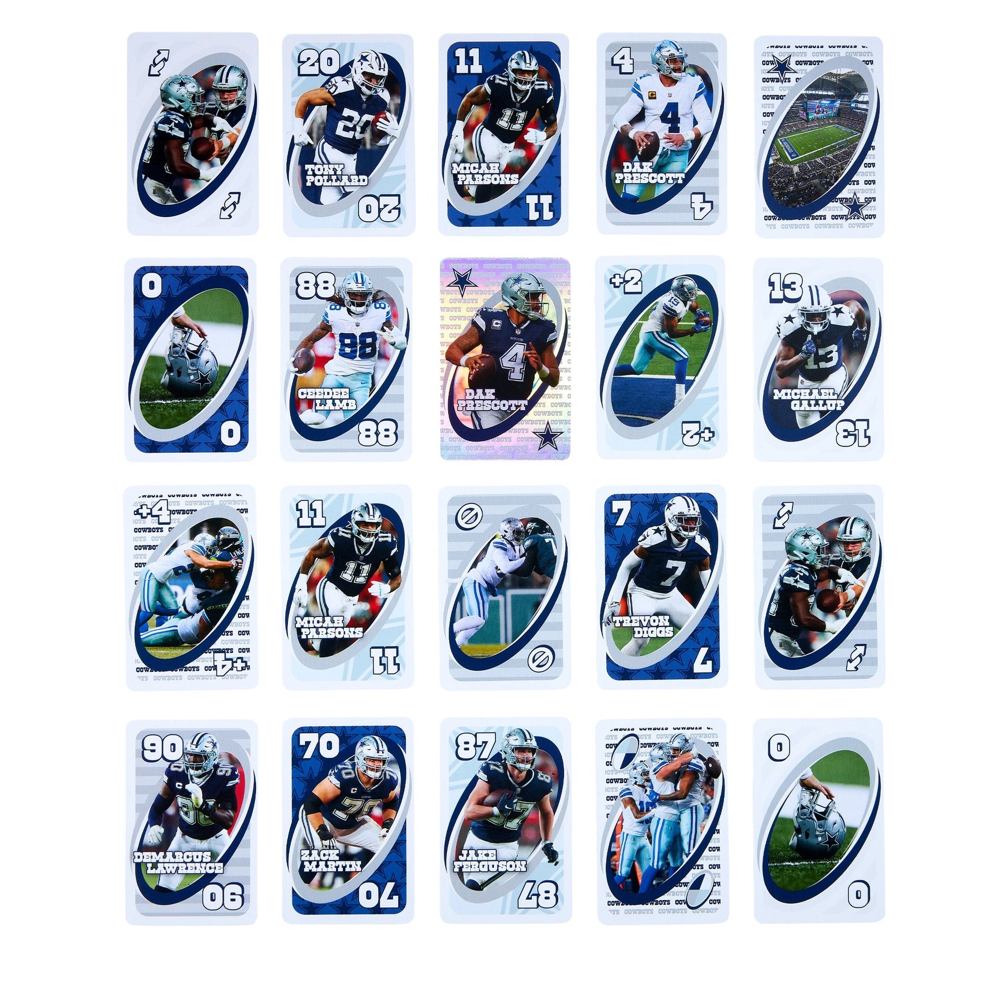 UNO Fandom NFL Dallas Cowboys Game Deck - Bộ Bài Thẻ Bài Thể Thao Mattel - Hình ảnh bổ sung 4