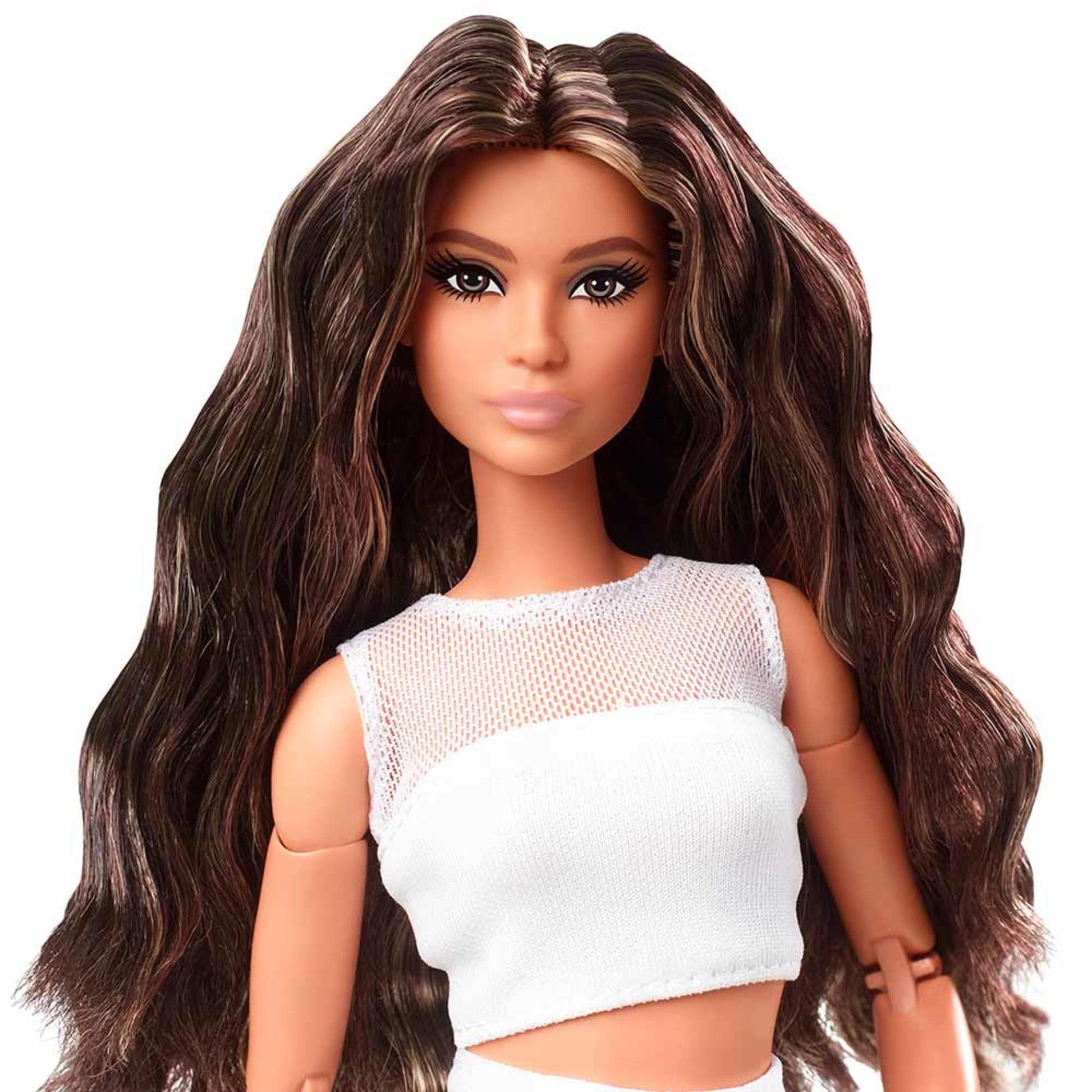 Barbie Looks Doll (Original, Brunette Wavy Hair) - Búp Bê Sưu Tầm Khớp Nối Linh Hoạt - Mattel Black Label - Hình ảnh bổ sung 8