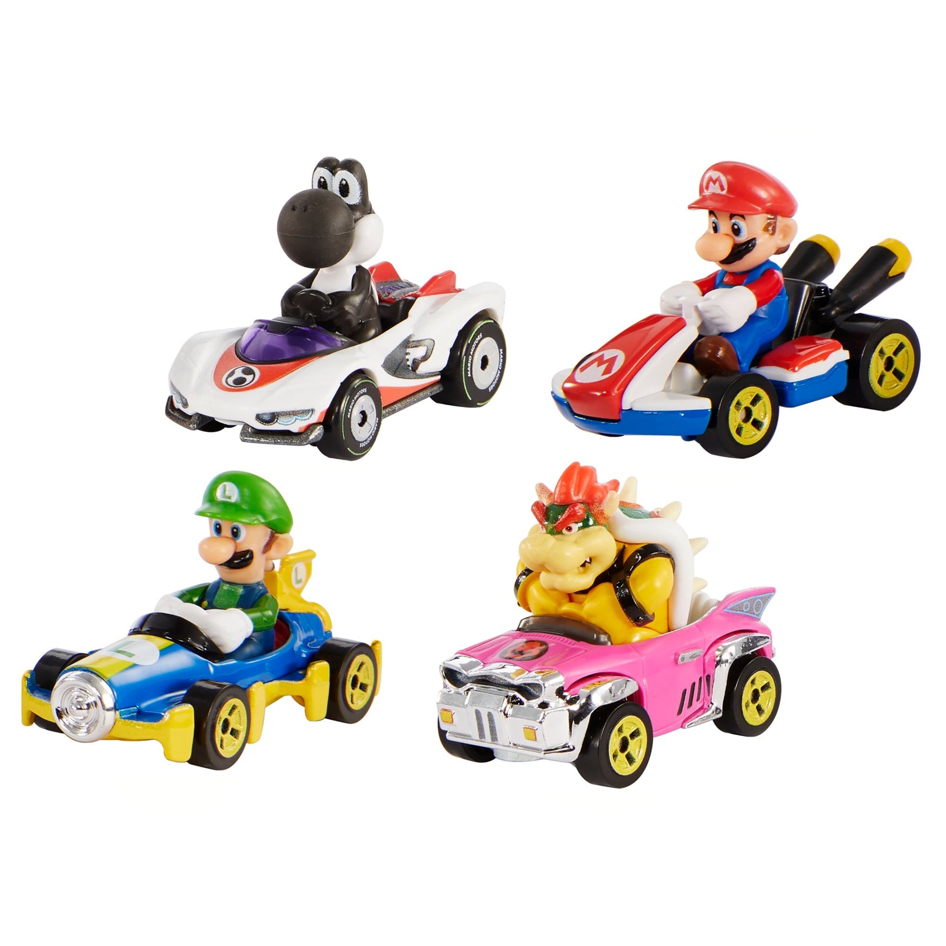 Hot Wheels Mario Kart Characters and Die-Cast Kart Vehicles, Set of 4 - Xe Mô Hình Đồ Chơi Die-cast 1:64 - Hot Wheels - Hình ảnh chi tiết 2
