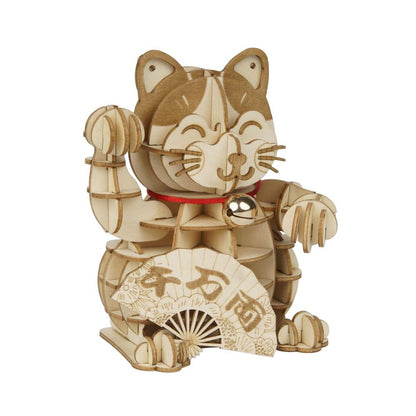 Rolife Modern 3D Wooden Puzzle - Plutus Cat TG303 - Mô Hình Gỗ 3D Mèo Chiêu Tài - Rolife