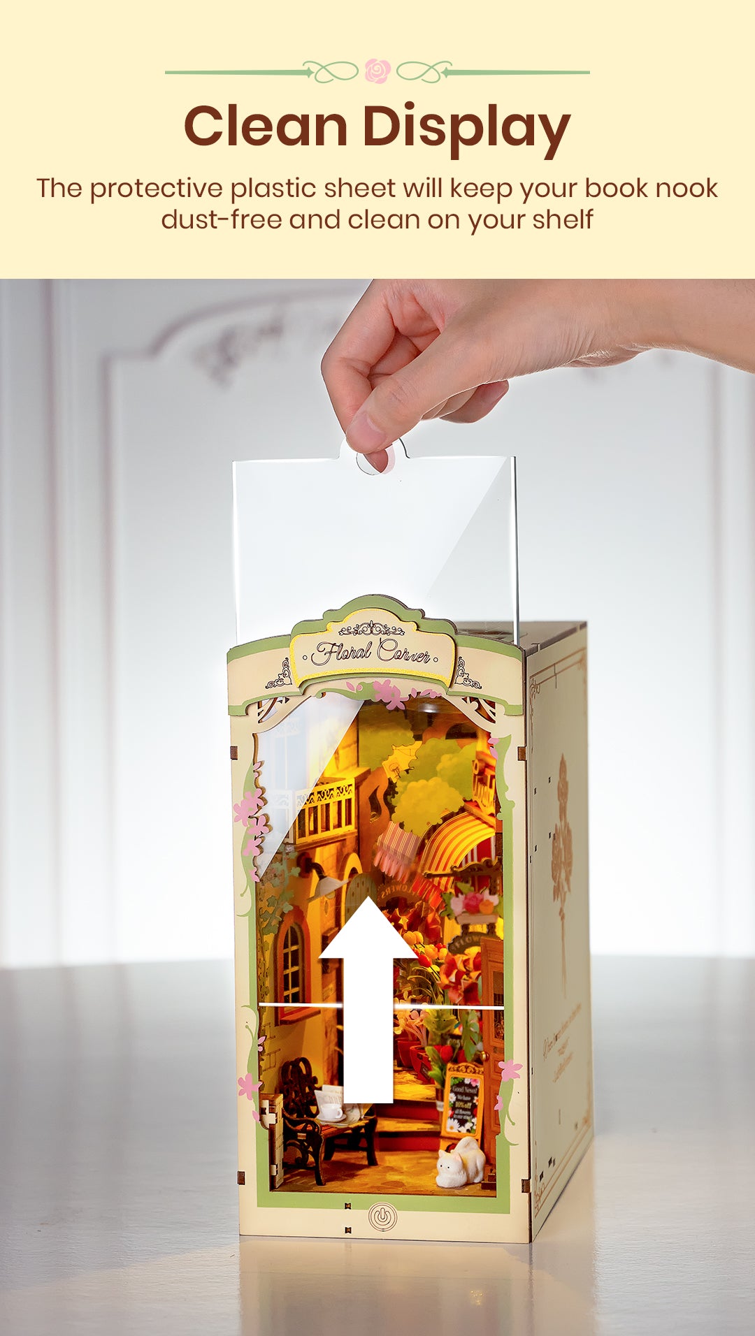 Rolife Book Nook Kit - Floral-Corner TGB09 - Mô hình lắp ráp gỗ 3D trang trí kệ sách