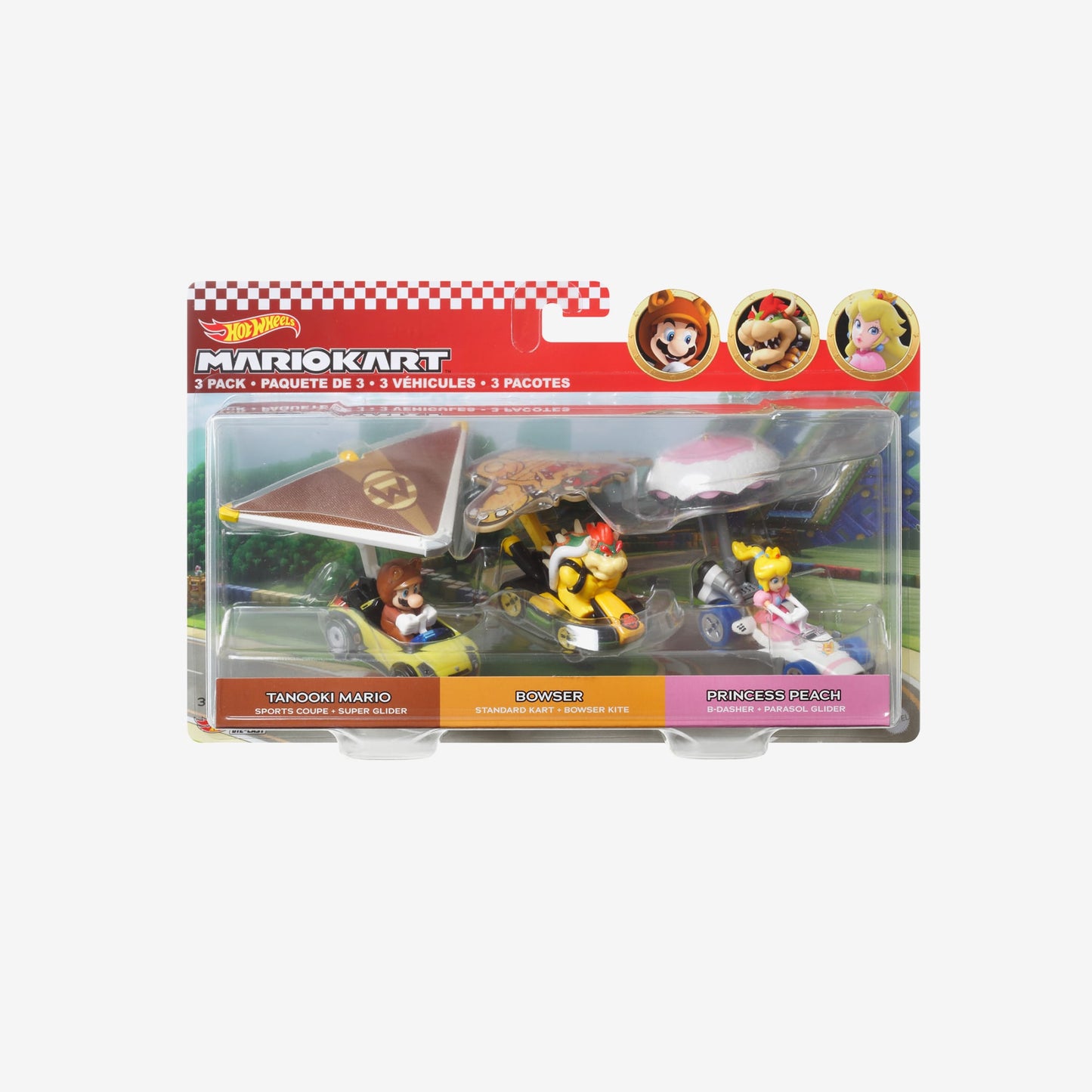Hot Wheels Mario Kart Vehicles 3-Pack - Bộ 3 Xe Nhân Vật Mario Kart Hot Wheels HDB39 - Hình ảnh chi tiết 2